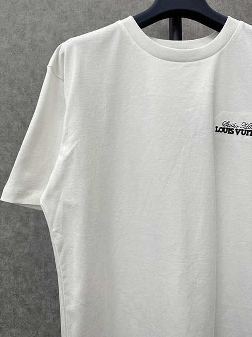 ヴィトン 短袖Tシャツ スーパーコピー   LVサンフラワーレターパッチ刺繍ショートスリーブTシャツ