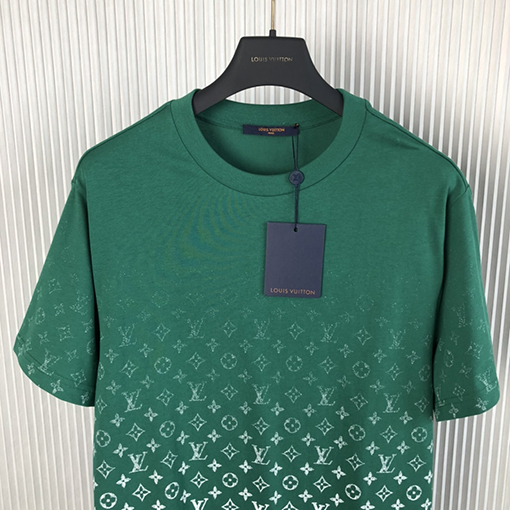 ヴィトン 半袖Tシャツ コピー Louis Vuitton グラデーション モノグラムプリント半袖Tシャツ