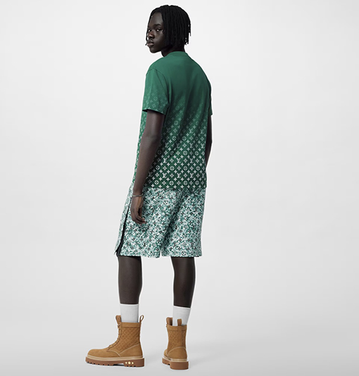 ヴィトン 半袖Tシャツ コピー Louis Vuitton グラデーション モノグラムプリント半袖Tシャツ