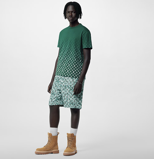 ヴィトン 半袖Tシャツ コピー Louis Vuitton グラデーション モノグラムプリント半袖Tシャツ
