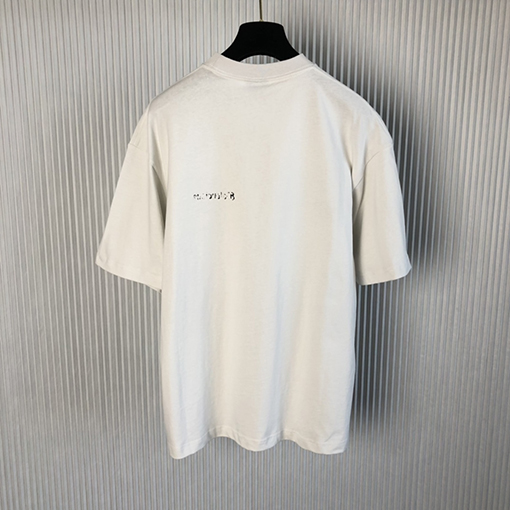 バレンシアガ 半袖Tシャツ コピー BALENCIAGA ミニ文字プリントラウンドネック半袖Tシャツ