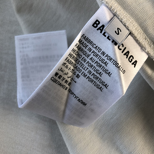 バレンシアガ 半袖Tシャツ コピー BALENCIAGA ミニ文字プリントラウンドネック半袖Tシャツ