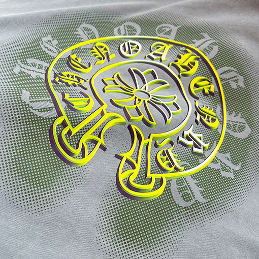 クロムハーツ 半袖Tシャツ CHROME HEART バックプリントにはハイクオリティな大柄プリント