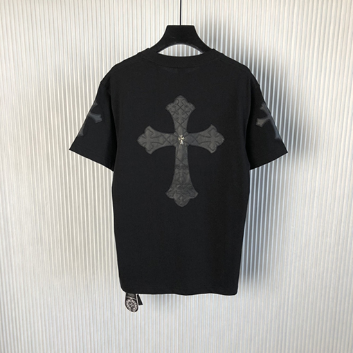 クロムハーツ 半袖Tシャツ スーパーコピー CHROME HEART ロゴレザーパッチショートスリーブTシャツ