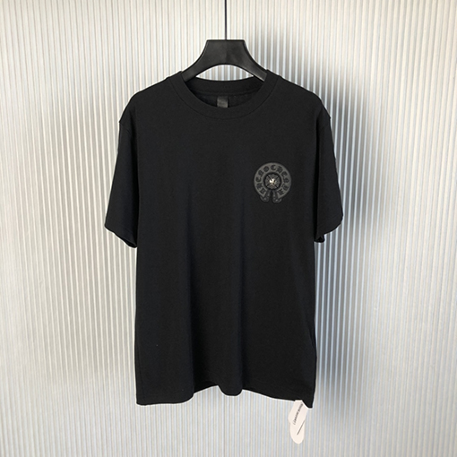 クロムハーツ 半袖Tシャツ スーパーコピー CHROME HEART ロゴレザーパッチショートスリーブTシャツ