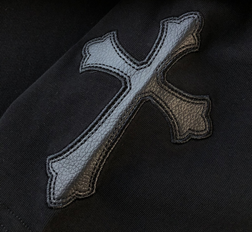クロムハーツ 半袖Tシャツ スーパーコピー CHROME HEART ロゴレザーパッチショートスリーブTシャツ