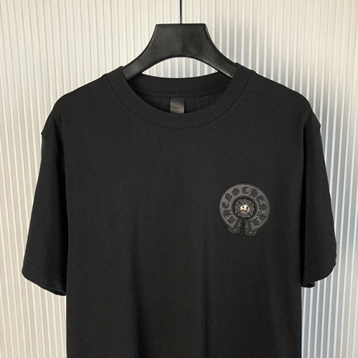 クロムハーツ 半袖Tシャツ スーパーコピー CHROME HEART ロゴレザーパッチショートスリーブTシャツ
