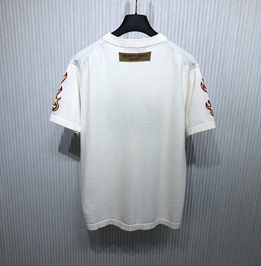 ヴィトン ニット半袖Tシャツ LVロゴニットショートスリーブTシャツ