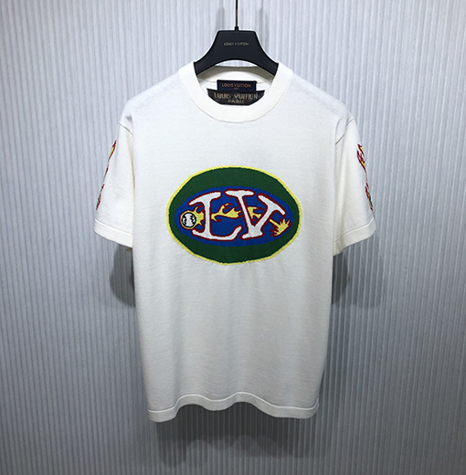 ヴィトン ニット半袖Tシャツ LVロゴニットショートスリーブTシャツ