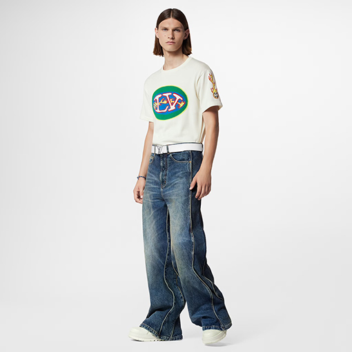 ヴィトン ニット半袖Tシャツ LVロゴニットショートスリーブTシャツ
