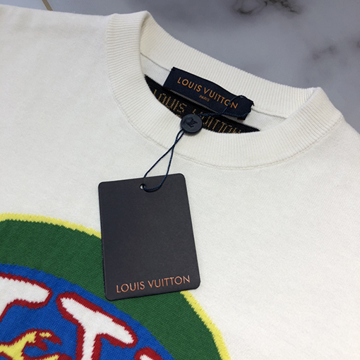 ヴィトン ニット半袖Tシャツ LVロゴニットショートスリーブTシャツ