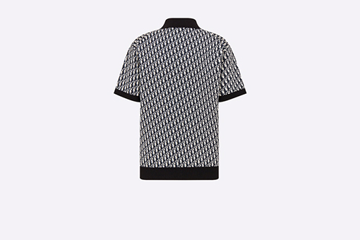 ディオール 半袖Tシャツ Oblique 編み提花襟付きPOLO Tシャツ