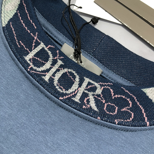 ディオール 半袖Tシャツ コピー 白い平織り編みの精巧な仕上げのトップス