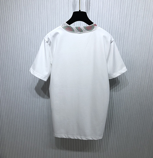 ディオール 半袖Tシャツ コピー 白い平織り編みの精巧な仕上げのトップス