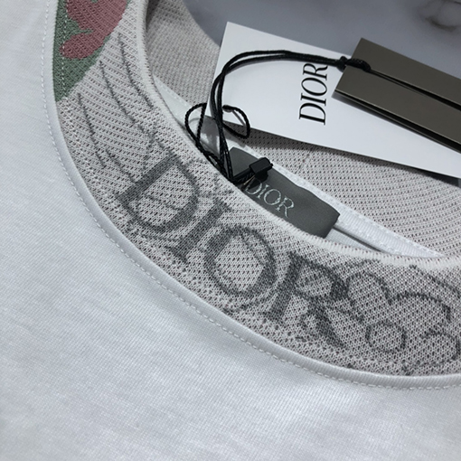 ディオール 半袖Tシャツ コピー 白い平織り編みの精巧な仕上げのトップス
