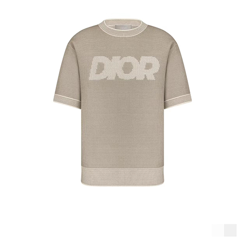 ディオール 半袖Tシャツ DIORロゴマーク刺繍短袖ニットTシャツ