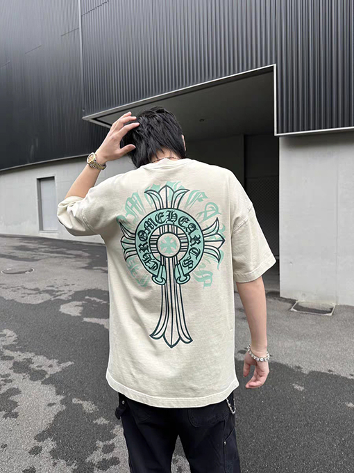 クロムハーツ 半袖Tシャツ CHROME HEART 馬蹄バックル 十字架のショートスリーブ