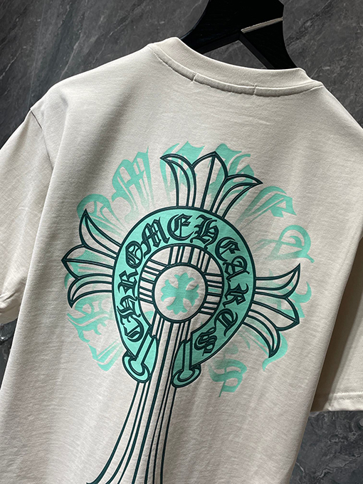 クロムハーツ 半袖Tシャツ CHROME HEART 馬蹄バックル 十字架のショートスリーブ