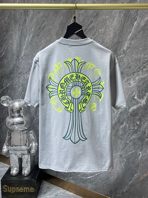 クロムハーツ 半袖Tシャツ CHROME HEART 馬蹄バックル 十字架のショートスリーブ