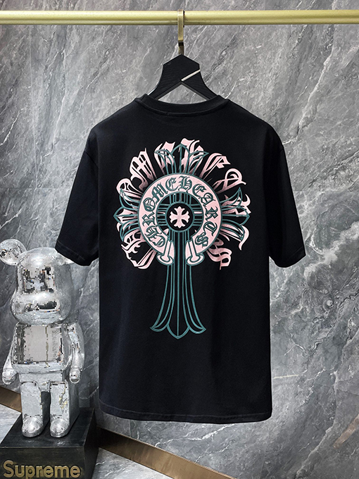 クロムハーツ 半袖Tシャツ CHROME HEART 馬蹄バックル 十字架のショートスリーブ