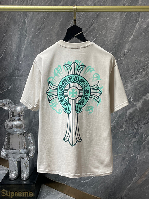 クロムハーツ 半袖Tシャツ CHROME HEART 馬蹄バックル 十字架のショートスリーブ