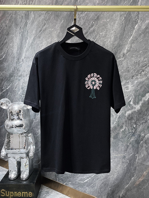 クロムハーツ 半袖Tシャツ CHROME HEART 馬蹄バックル 十字架のショートスリーブ