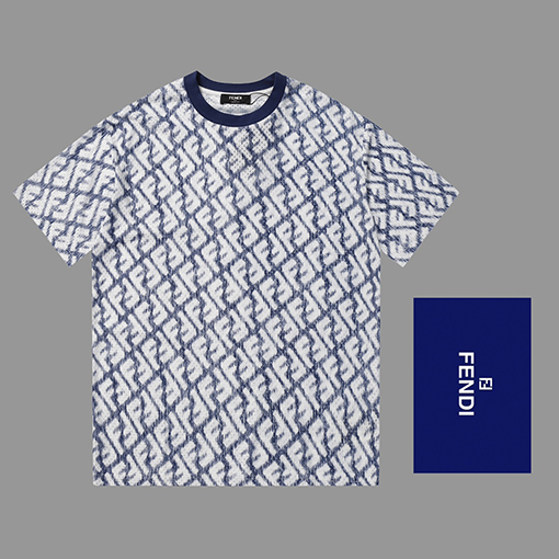 フェンディ 半袖Tシャツ FENDIスーパーコピー ダブルFデジタルプリントTシャツ