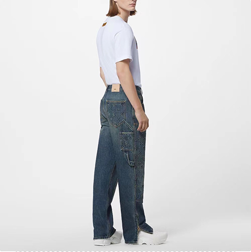ヴィトン デニムパンツ スーパーコピー エンボス加工デニムパンツ