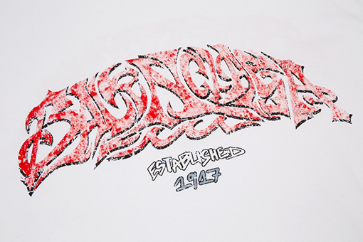 バレンシアガ 半袖Tシャツ  インクジェットスプレーペイント柄ショートスリーブ 3色
