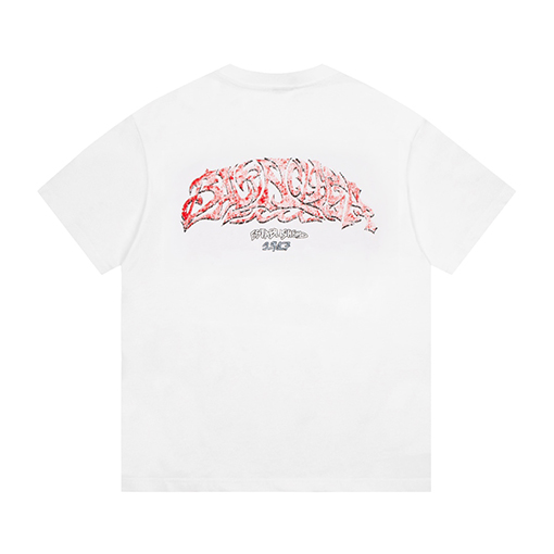 バレンシアガ 半袖Tシャツ  インクジェットスプレーペイント柄ショートスリーブ 3色
