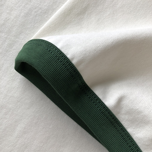 グッチ 半袖Tシャツ 刺繍入りのグリーンカラーラウンドネック半袖Tシャツ