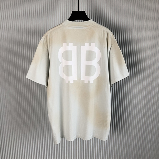 バレンシアガ 半袖Tシャツ BALENCIAGAクリプトアートが施されたワイドシルエット半袖Tシャツ