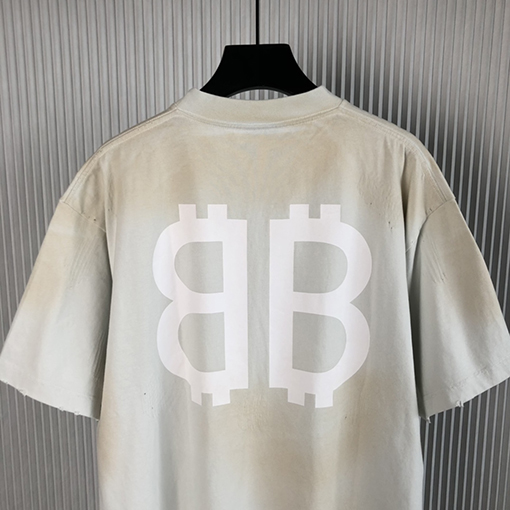 バレンシアガ 半袖Tシャツ BALENCIAGAクリプトアートが施されたワイドシルエット半袖Tシャツ