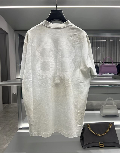 バレンシアガ 半袖Tシャツ BALENCIAGAクリプトアートが施されたワイドシルエット半袖Tシャツ
