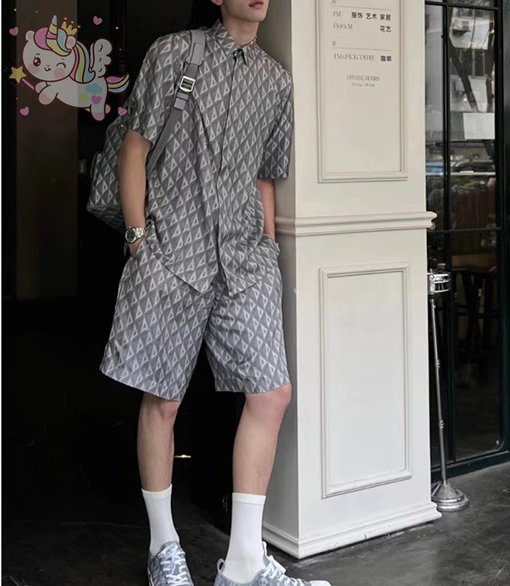 ディオール ハーフパンツ Diamond 柄ショートパンツ - カジュアルでミドルウエストのスタイル