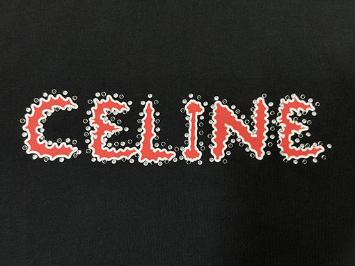 セリーヌ 半袖Tシャツスーパーコピー CELINE レッドロゴプリント シンプル