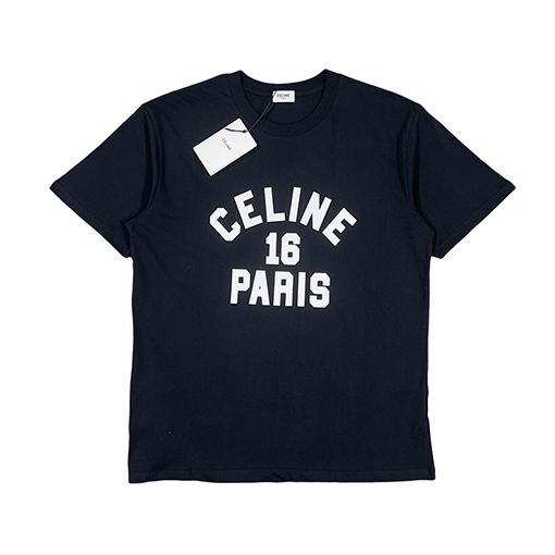 セリーヌ 半袖Tシャツコピー アルファベットプリントロゴの半袖Tシャツ