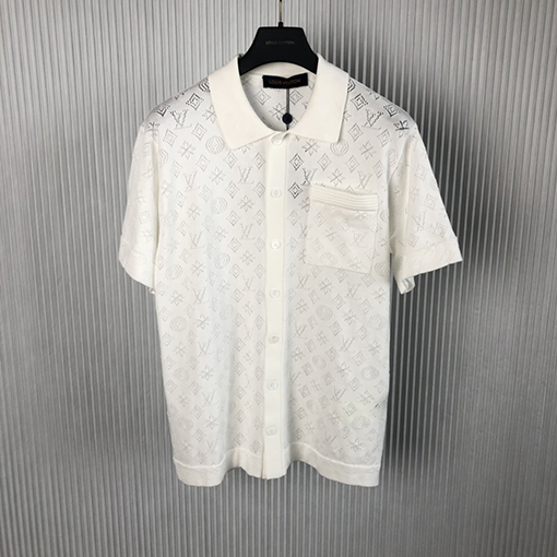 ヴィトン ニット 半袖Tシャツ スーパーコピー  Louis Vuitton シルク混紡半袖シャツ mini monogram