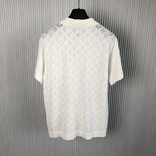 ヴィトン ニット 半袖Tシャツ スーパーコピー  Louis Vuitton シルク混紡半袖シャツ mini monogram
