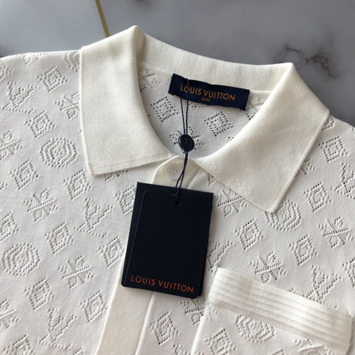 ヴィトン ニット 半袖Tシャツ スーパーコピー  Louis Vuitton シルク混紡半袖シャツ mini monogram