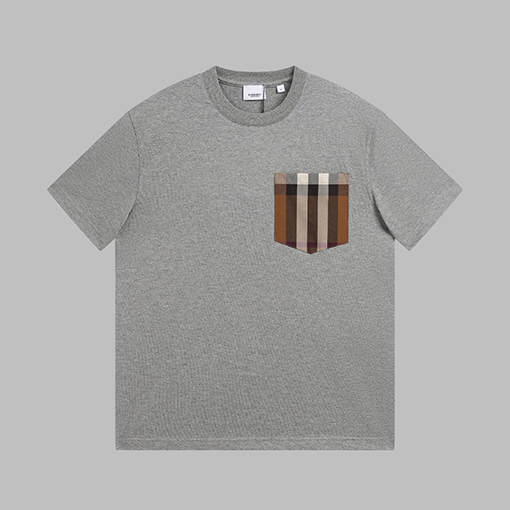 バーバリー 半袖Tシャツ BBR ヴィンテージチェック柄ポケット付きコットンTシャツ