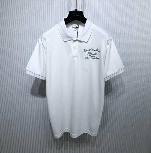 ディオール ポロ 半袖Tシャツ 刺繍入りショートスリーブ襟付きポロシャツ