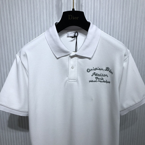 ディオール ポロ 半袖Tシャツ 刺繍入りショートスリーブ襟付きポロシャツ
