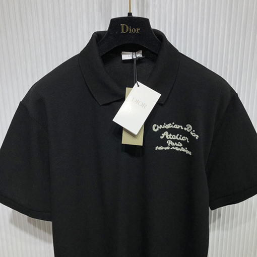 ディオール ポロ 半袖Tシャツ 刺繍入りショートスリーブ襟付きポロシャツ