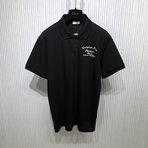ディオール ポロ 半袖Tシャツ 刺繍入りショートスリーブ襟付きポロシャツ