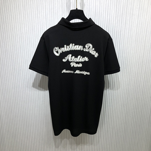 ディオール ポロ 半袖Tシャツ 刺繍入りショートスリーブ襟付きポロシャツ