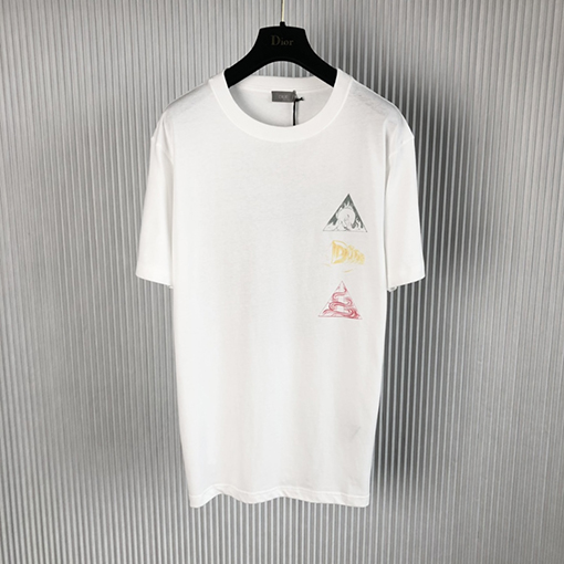 ディオール 半袖Tシャツ 三角形のラウンドネック半袖Tシャツ
