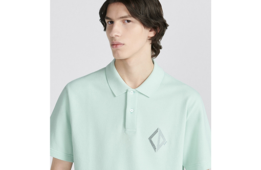 ディオール  半袖Tシャツ CD Diamond パターンの襟付き半袖POLOシャツ