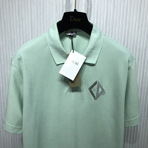ディオール  半袖Tシャツ CD Diamond パターンの襟付き半袖POLOシャツ