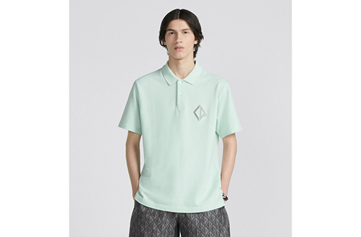 ディオール  半袖Tシャツ CD Diamond パターンの襟付き半袖POLOシャツ